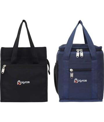 Kyros Black Polyester Lunch Bag Pack of 2