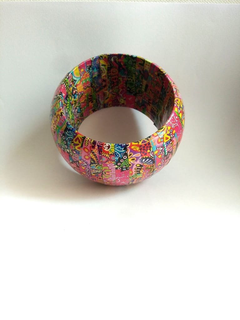 Rosalyn - Pink Wooden Bangle