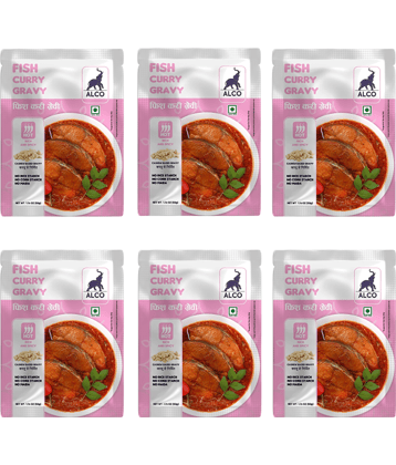 Alco Spices Fish Curry Gravy : Natural & Fresh Instant Gravy (6 x 50gm) 300 gm