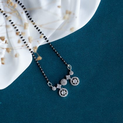 Timeless Whisper Rhodium Mangalsutra-White / Rhodium / 18"