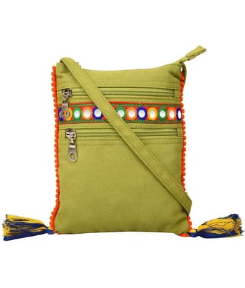 Anekaant Sling Bag Canvas Set of 1 ( Green )