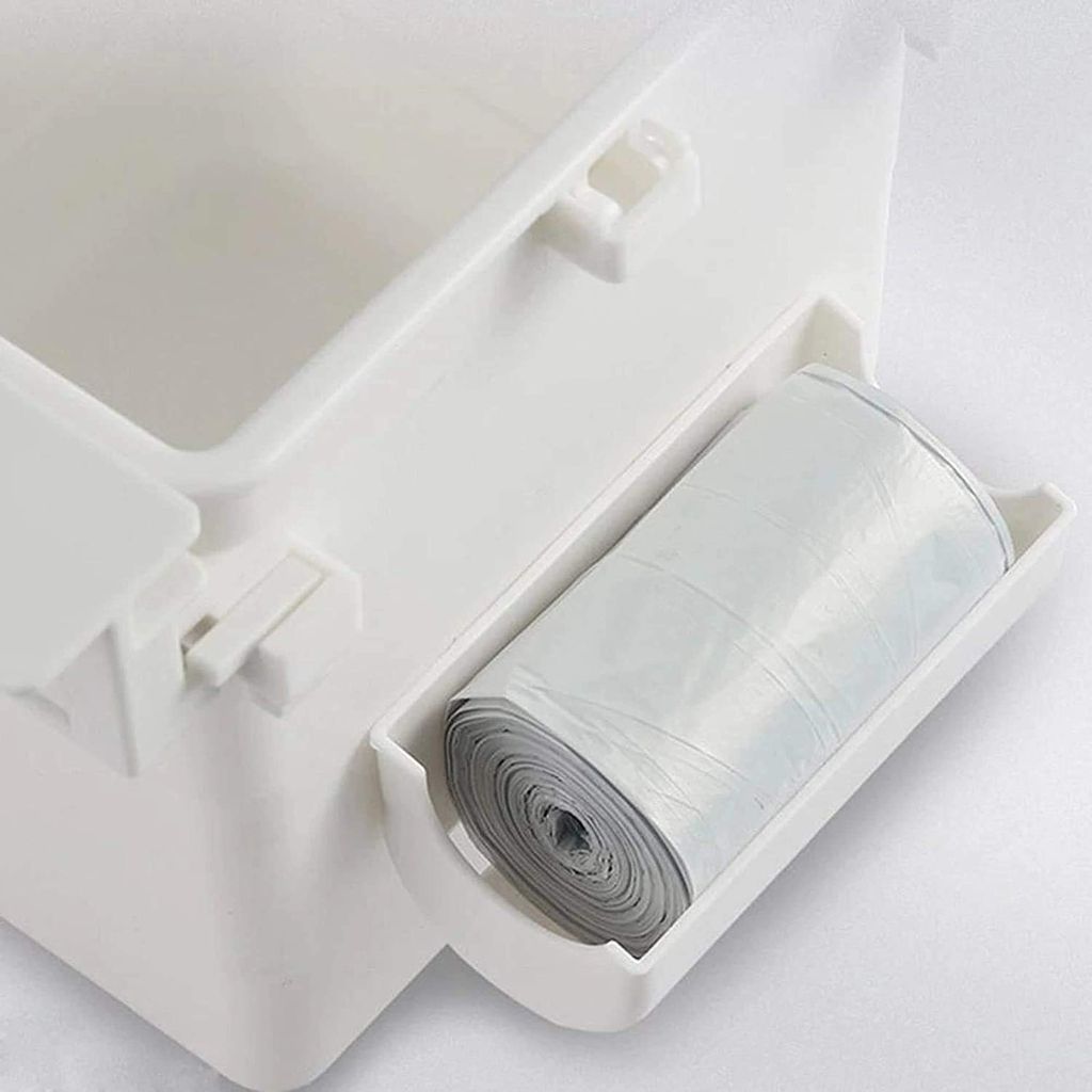 Mini Kitchen Dustbin Hidden Retractable Office Desk Dustbin Mini Trash Can Cabinet Door Trash Holder Adhesive Garbage Waste Dustbin for Home Kitchen, Office, Factory, Car, Bedroom