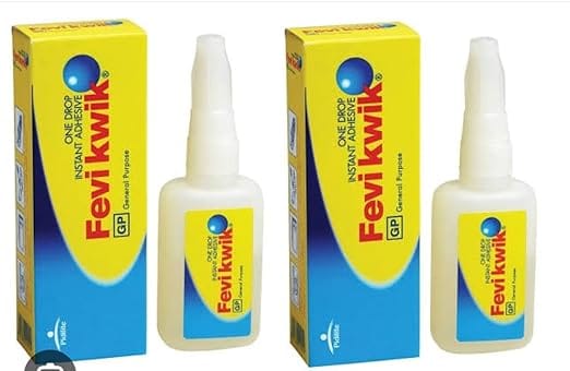 Fevi KWIK Super Glue Adhesive, 40 mL Pack of 2 Bottles, 20 mL Each, Fast Drying,. COMBO PACK 40 ML PACK OF 2 BOTTLES, CYNOACRYLATE ADHESIVE