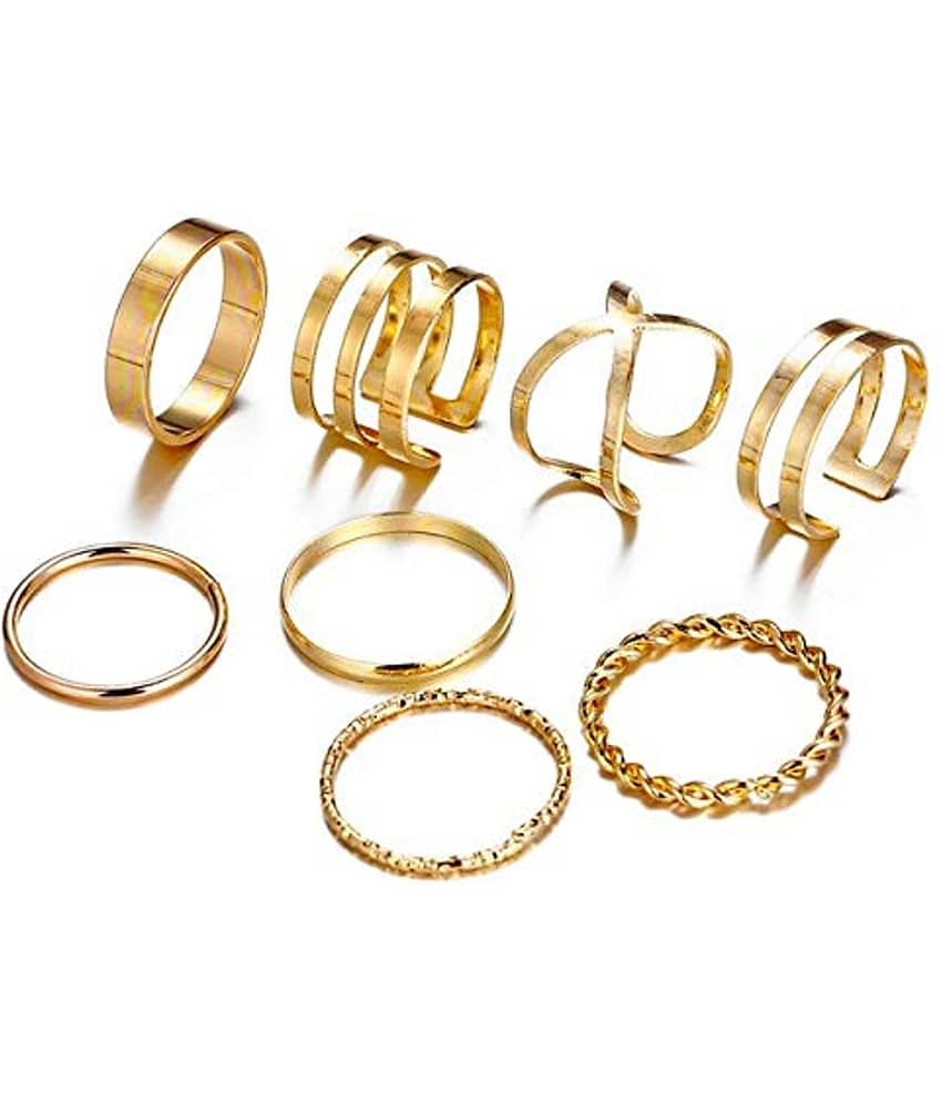 FASHION FRILL - Golden Rings ( Pack of 8 )