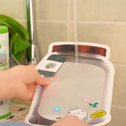 Plastic Transparent Medium Jar Shaped Pouch With Zipper (1 Pc)_assorted colour