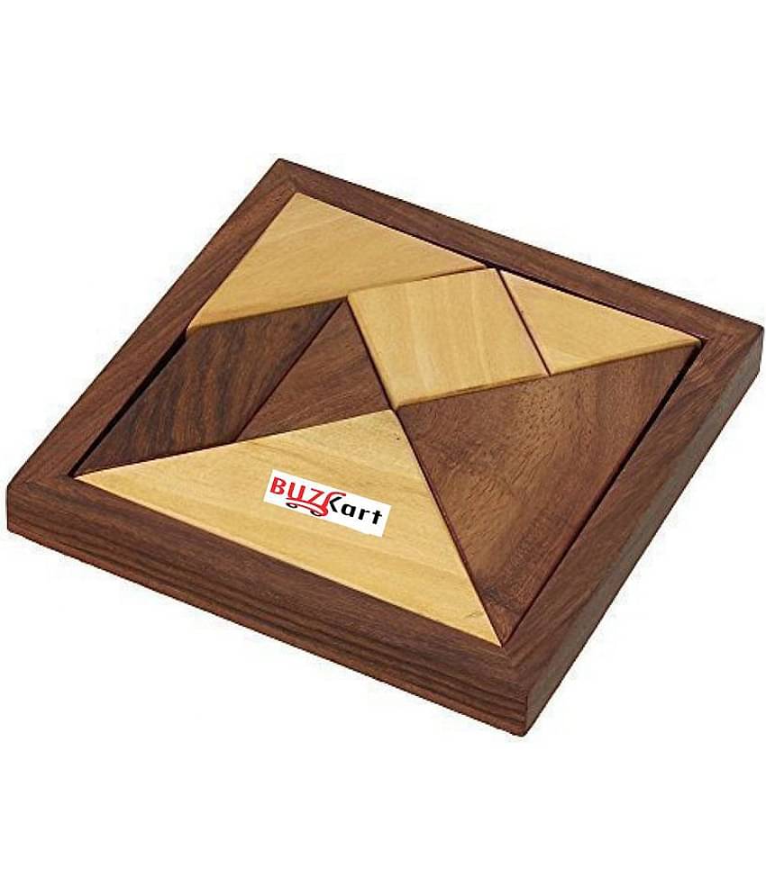 BuzyKart® Handmade Wooden 7-Piece Jigsaw Puzzle - Puzzle Game for Children - Unique Kids Gift
