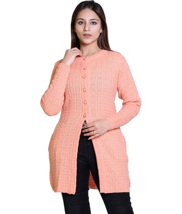 Ogarti Woollen Peach Buttoned Cardigans - Single