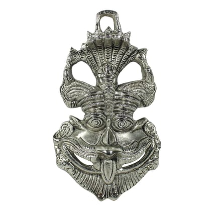 DreamKraft White Metal Wall Mounted Nazar Battu Suraksha Kawach Evil Eye Protector Home & Office Entrance (Silver - 16.5 x 3 x 9.5 cm)