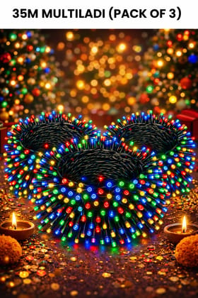 SPARKWORLD 35 Meter Multicolor LED Decorative String Light (Pack of 3) Perfect for Diwali, Weddings, and Outdoor Decor