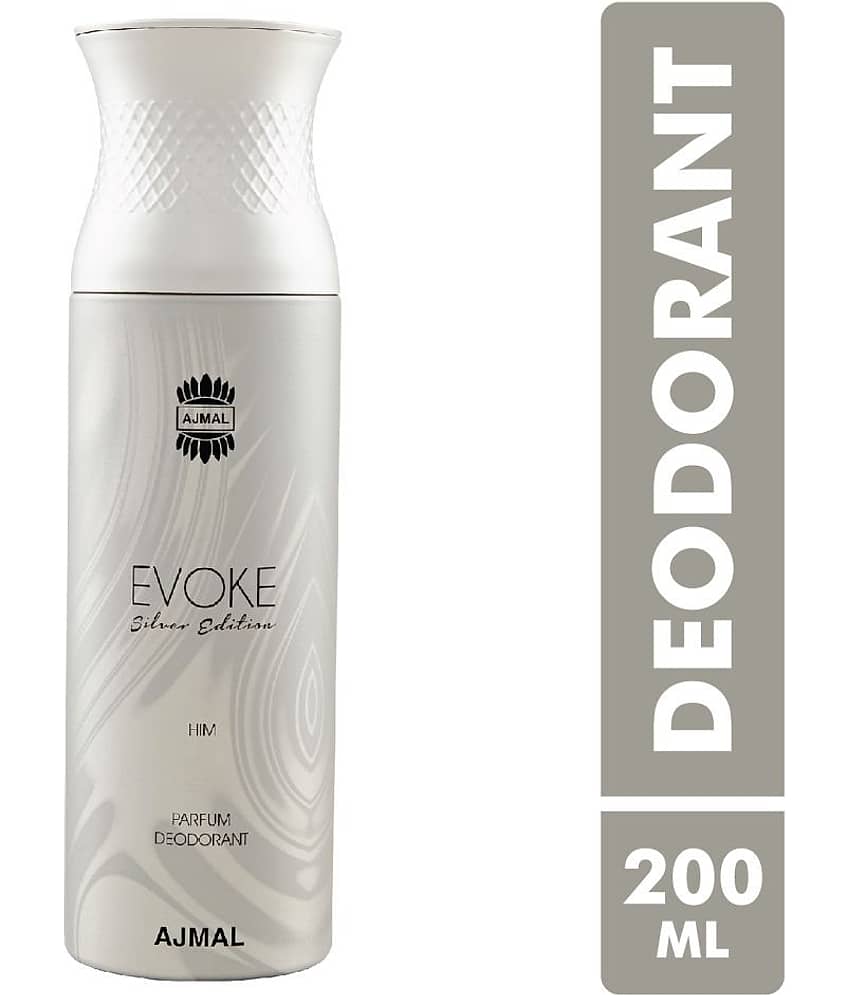Ajmal Evoke Silver Edition Perfume Deodorant 200ml Body Spray Gift For men Pack of 1