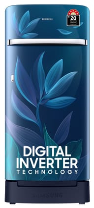 Samsung 189 L, 5 Star, Digital Inverter, Direct-Cool Single Door Refrigerator (RR21D2H259U/HL, Paradise Bloom Blue, Base Stand Drawer) Samsung 189 L, 5 Star, Digital Inverter, Direct-Cool Single Door Refrigerator (RR21D2H259U/HL, Paradise Bloom Blue, Bas