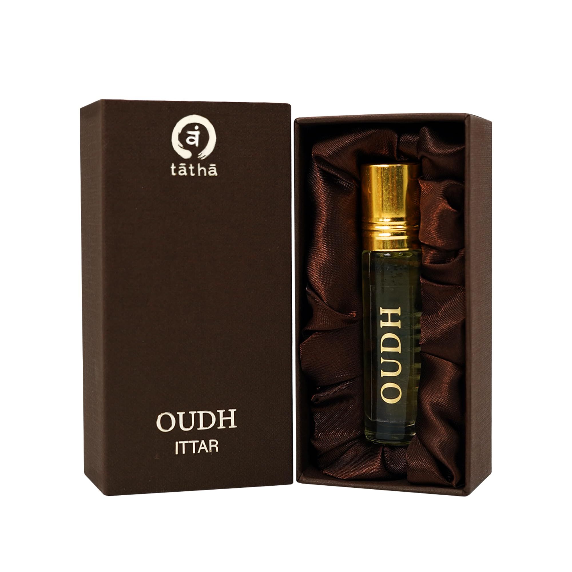 Tatha Oudh Attar - 10ml Pure Oudh Ittar fragrance for Men & Women | Rich & Bold Aroma, Cooling Effect, Elegant Gift Box, Elevates Spiritual Experience