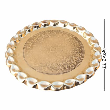Brass Plate With Flower Design (ZMAS587 D)