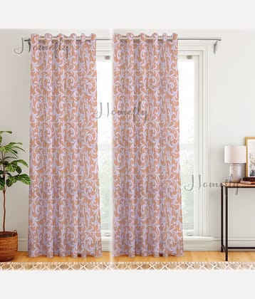 HOMEFLY Nature Room Darkening Eyelet Curtain 8 ft ( Pack of 2 ) - Beige