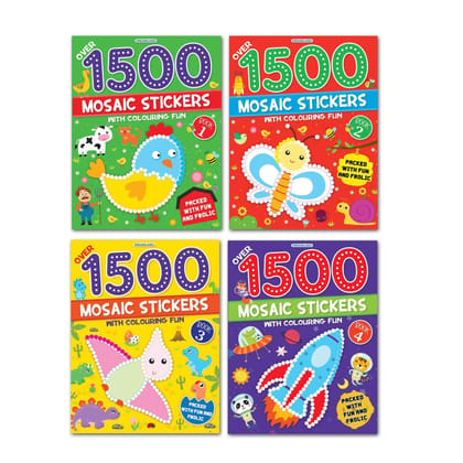 1500 Mosaic Stickers Books Pack - A Set of 4 Books Sticker Book for Kids Age 4 - 8 years [Paperback] Dreamland Publications