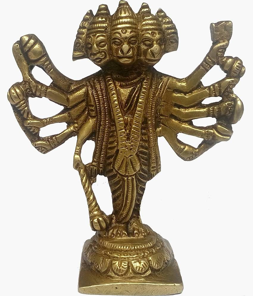 Shri Astha Vinayak Marble Punchmukhi hanuman Idol ( 3.5 cm )