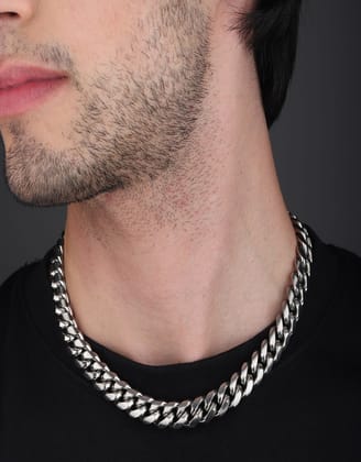 Clean Cuban Chain 12 mm-Silver / 20 Inches