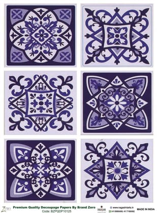 Brand Zero Premium Quality Decoupage Paper Pack of Two - Design Code: BZPQDP10125