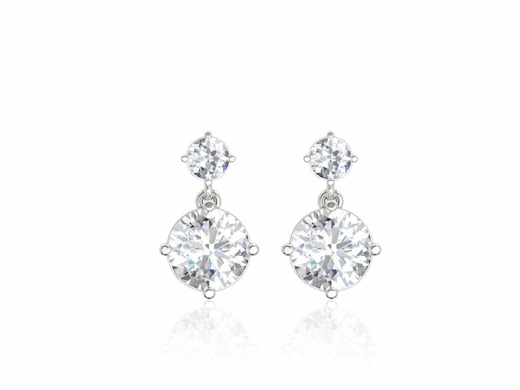 Illuminating Round Drop Solitaire Earrings