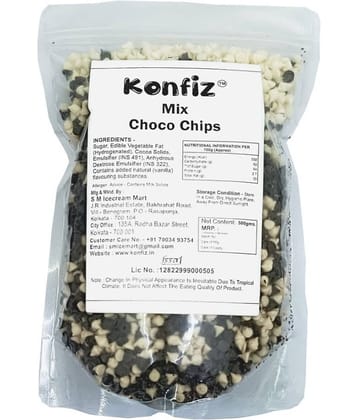 KONFIZ Dark & White Choco chips Assorted Chocolates 500 g