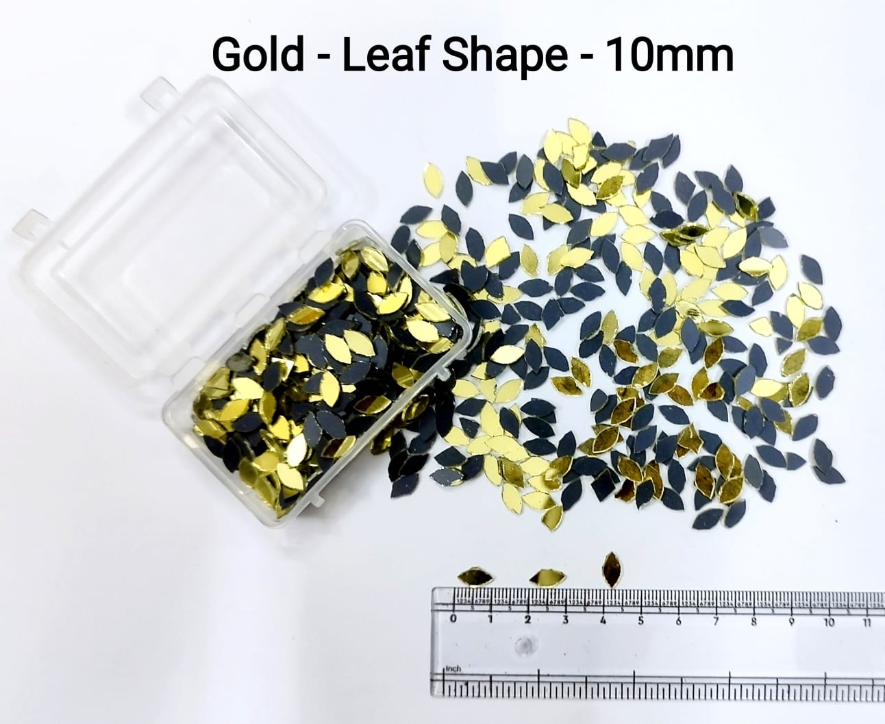 Gold Mirror Cutouts for Lippan Art - Leaf / Eye Shape - 10mm - Select Your Quantity