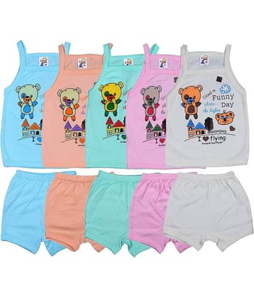 JUST TRY FASHION Pack of 5 Unisex for Baby Cotton Top & Shorts ( Multicolor 4 )