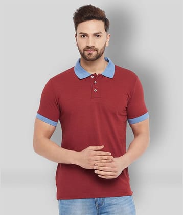 The Million Club Pack of 1 Cotton Blend Regular Fit Solid Half Sleeves Men's Polo T Shirt ( Maroon )