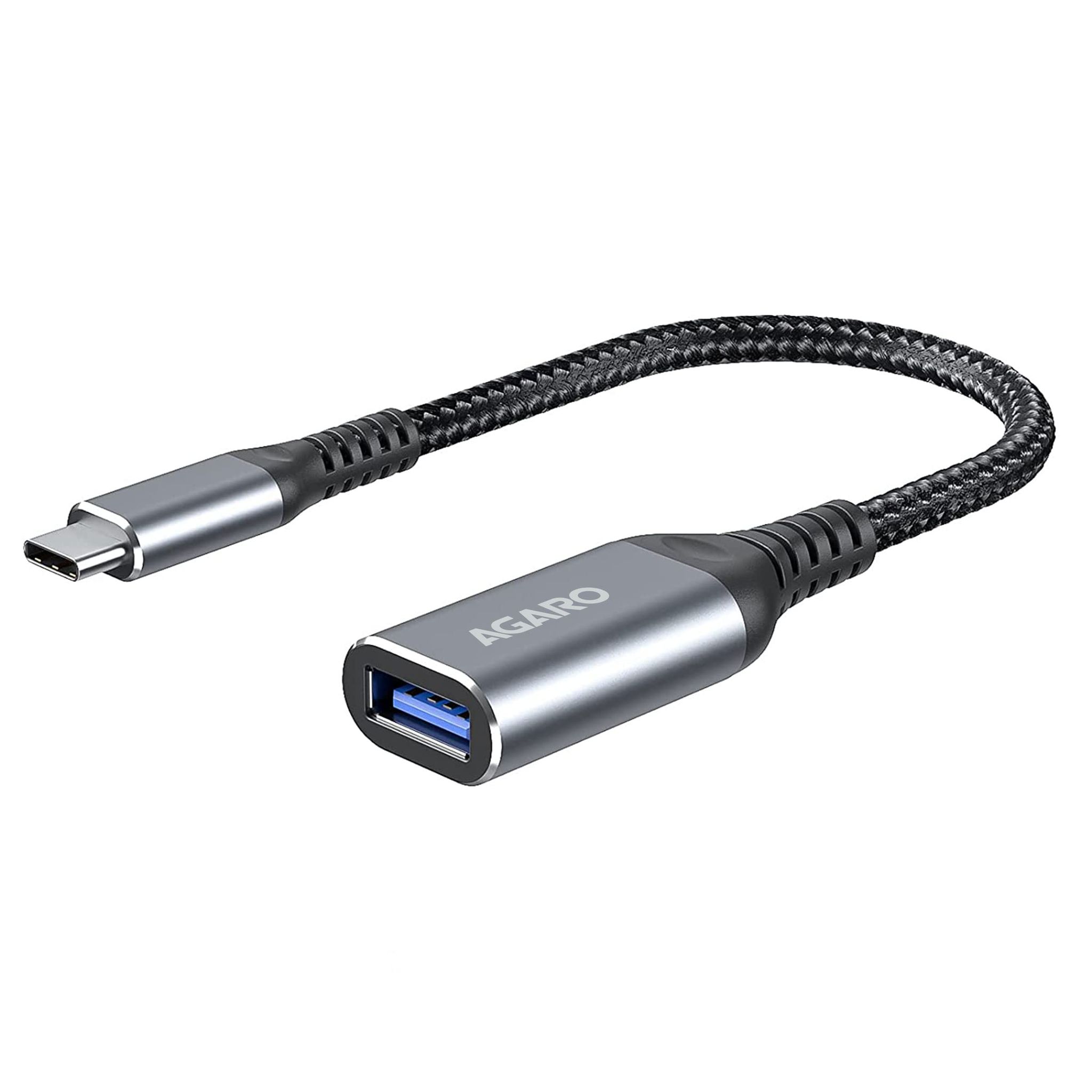 AGARO USB Type C to USB 3.0 OTG Cable, Adapter, Connector, Fast Charging, Data Transfer Speed Up to 10 GBPS, Compatible with Laptops, Tablets, Smartphone and Chargers AGARO USB Type C to USB 3.0 OTG Cable, Adapter, Connector, Fast Charging, Data Transfer