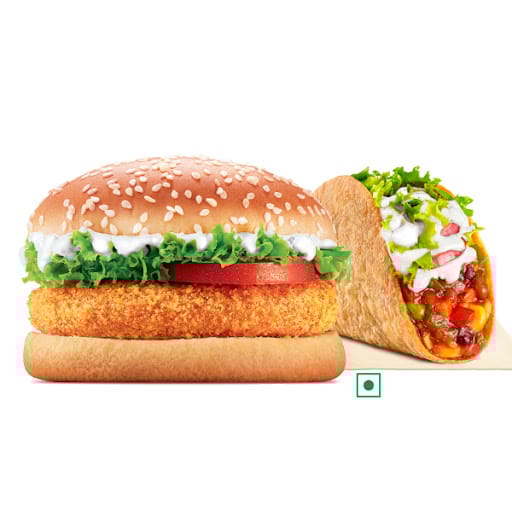 BK Veggie Burger + Veg Taco.