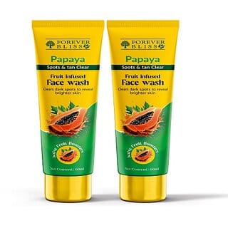 Indo Himaliyans Papaya Spots and Tan Clear Fruit Infused face wash Pack of 2 Women All Skin Types Face Wash 60 ml