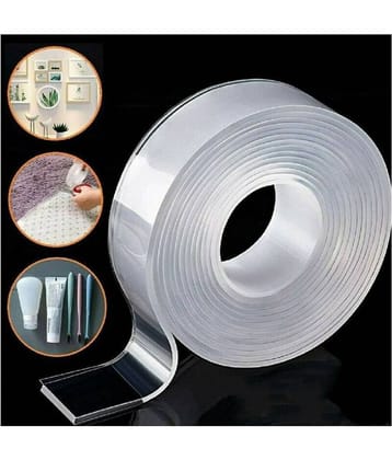 Double sided Nano Strong Grip Waterproof Traceless Removable Washable Adhesive Reusable Tape- 3m