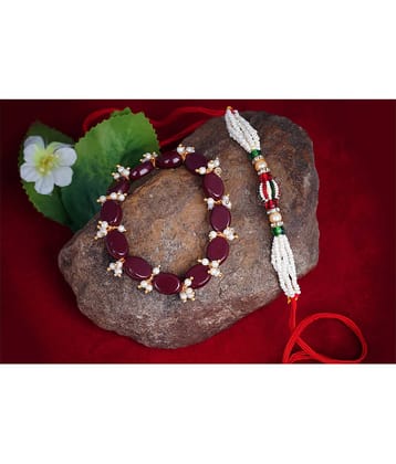 JFL - Jewellery For Less Maroon Bracelet ( Pack of 2 )