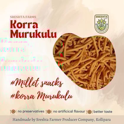 Sreshta Farms Crispy Murukulu Healthy South Indian Snack Korra (Foxtail Millet)