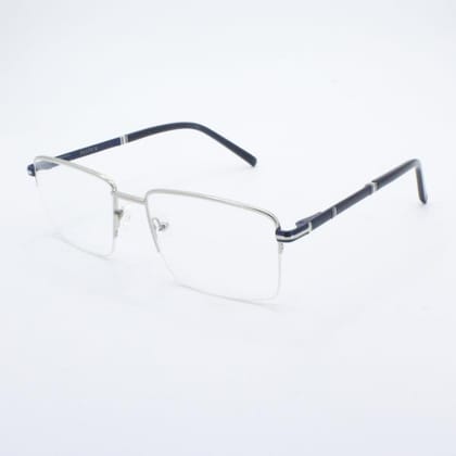 Lensoz Elite X Luxe Half Rim Rectangle - Medium - Silver & Master Blue