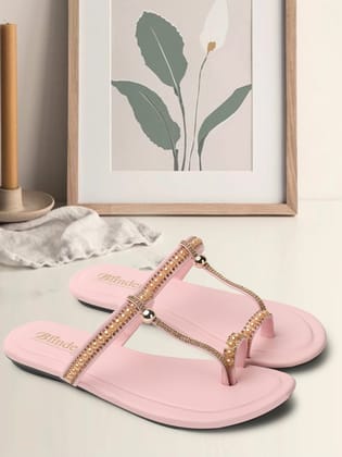 BLINDER Pink Slippers Flats 4