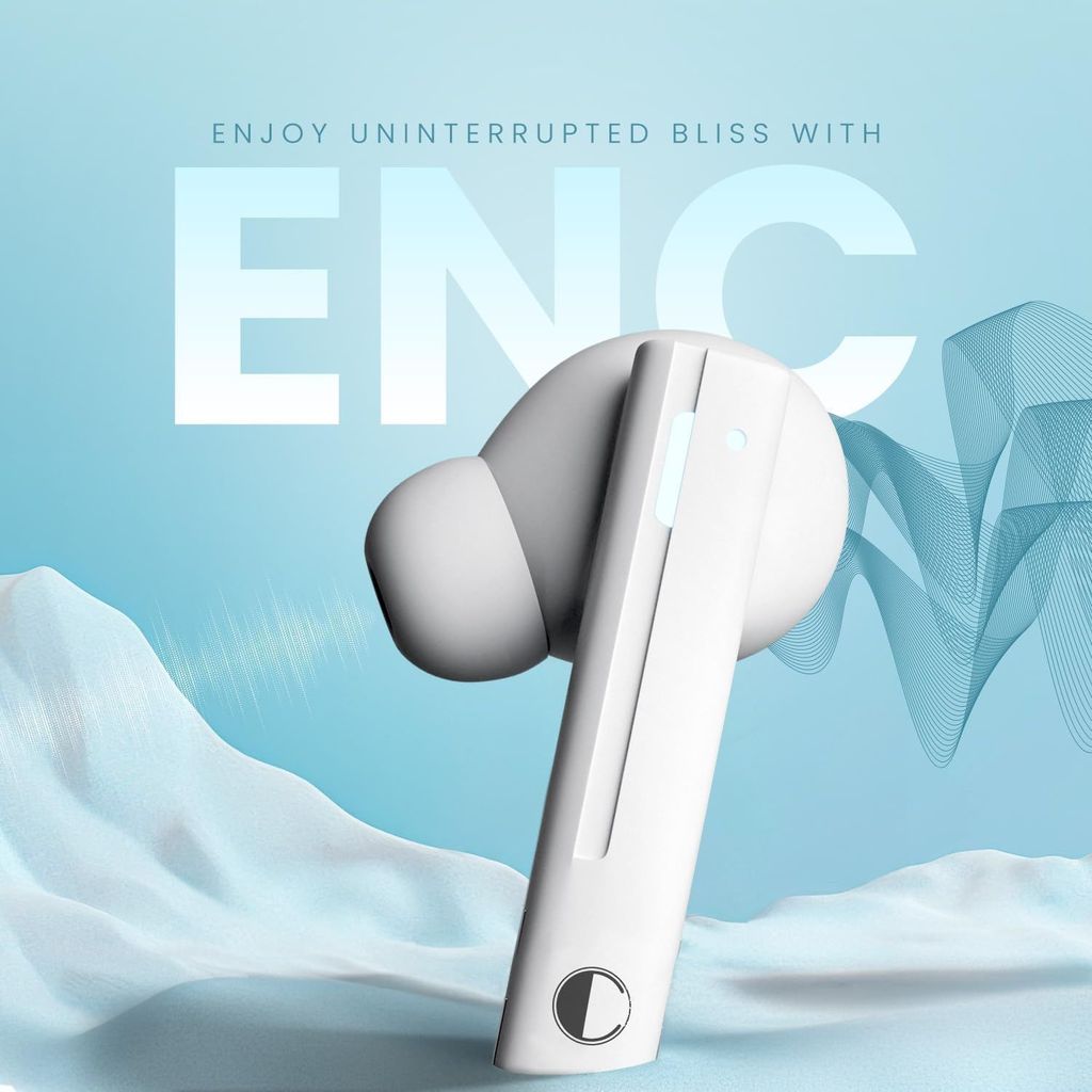 CELLECOR BroPods CB33 TWS with 60 Hours Playtime, Digital Display, Automatic Pairing, HD Sound and 5.1V Bluetooth - White