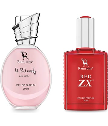 Ramsons - U R LOVELY & RED ZX Eau De Parfum For Unisex 30ml each ( Pack of 2 )
