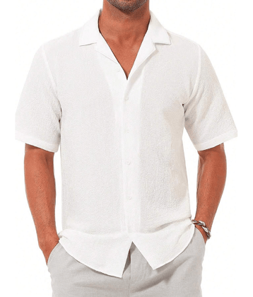 AAPSKA Poly Cotton Regular Fit Striped Half Sleeves Men's Casual Shirt - White ( Pack of 1 )