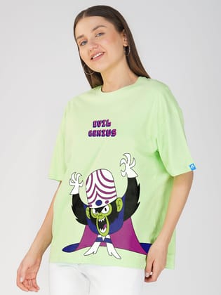 Evil Genius Women Oversized T-Shirt-Pistachio Green / XS