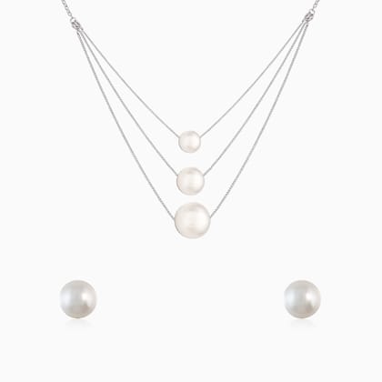 Silver Serene Pearl Set
