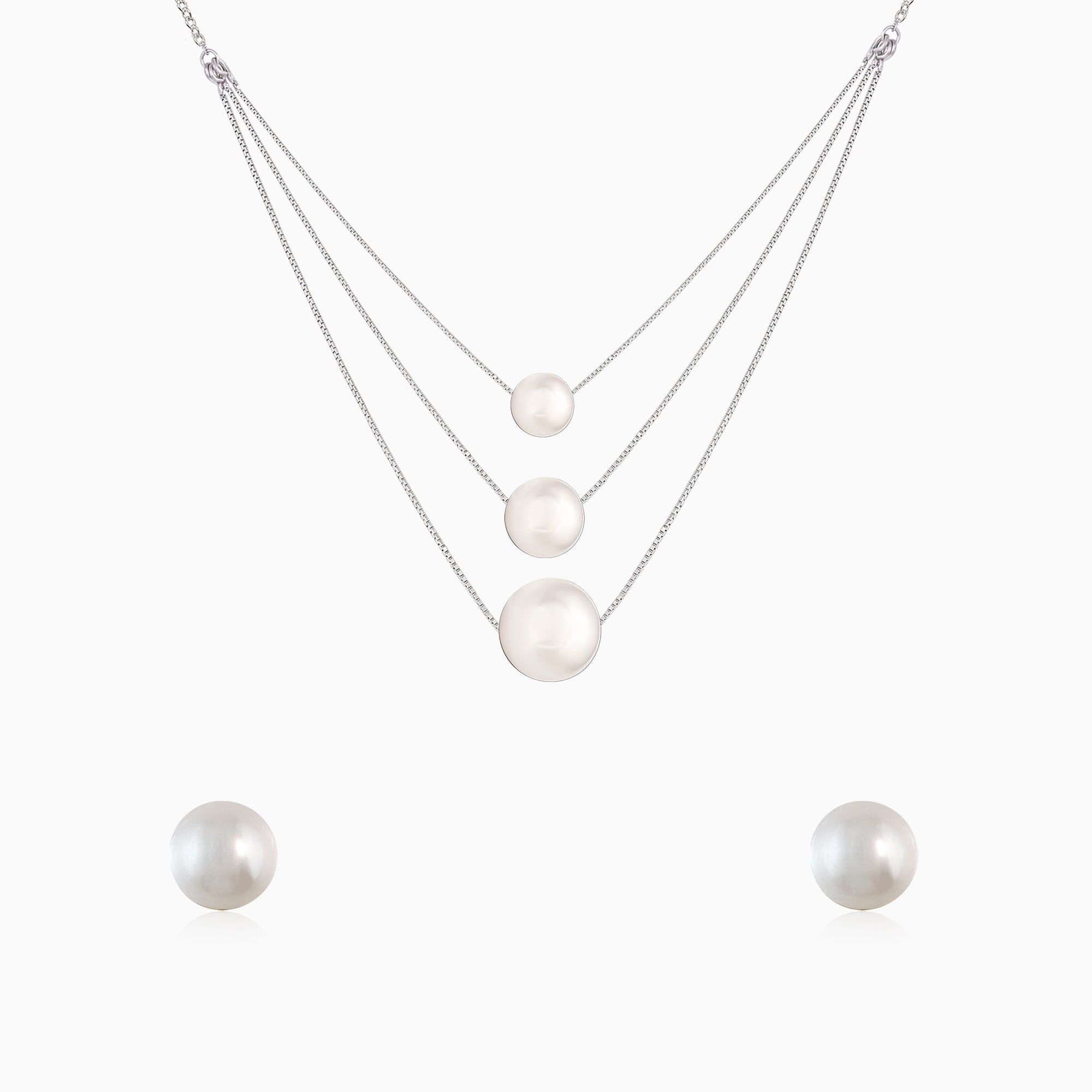 Silver Serene Pearl Set