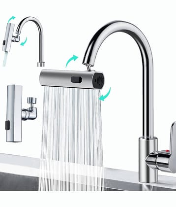 GEEO 4-Mode Faucet Extender | Flexible Sink Nozzle | 360° Rotating Tap Attachment | Splash-Proof | Kitchen & Bathroom Tap Connector