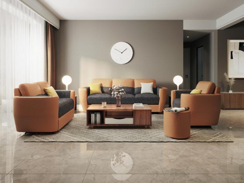 Collet V2 3 Seater Sofa (Fabric, Toffee)