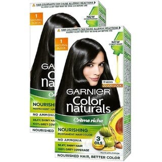 Garnier Naturals Cream Hair Color, Natural Black - Pack Of 2 (130ml)