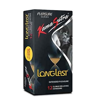 Kama Sutra Combo Pack Extended Pleasure - 12 Condoms and Strawberry Lubricants (50 Ml)