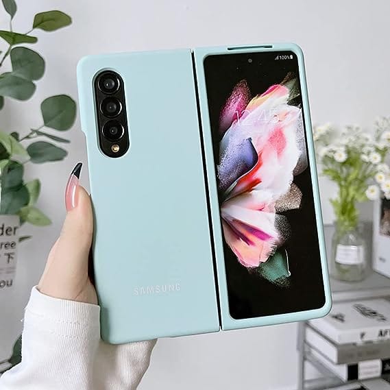 Light Blue Original Silicone Case For Samsung Z Fold 2 5G