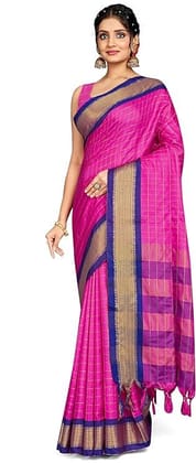 Sarees For Women Linen Silk l Traditional Indian Wedding Gift Sari with Unstitched Blouse