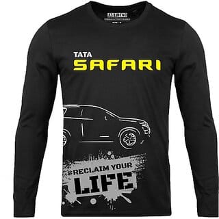 FastB Men Printed Round Neck Black T-Shirt