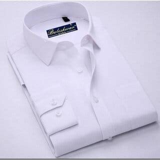 Baleshwar Men White Solid Formal Shirt (Pack of 1)