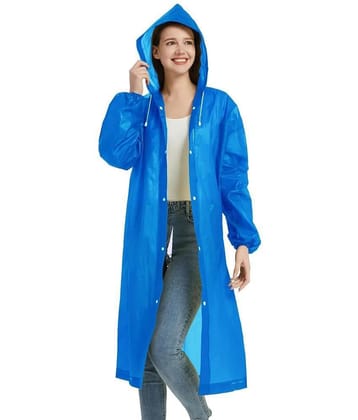 Infispace Polyester Long Raincoat - Navy - None